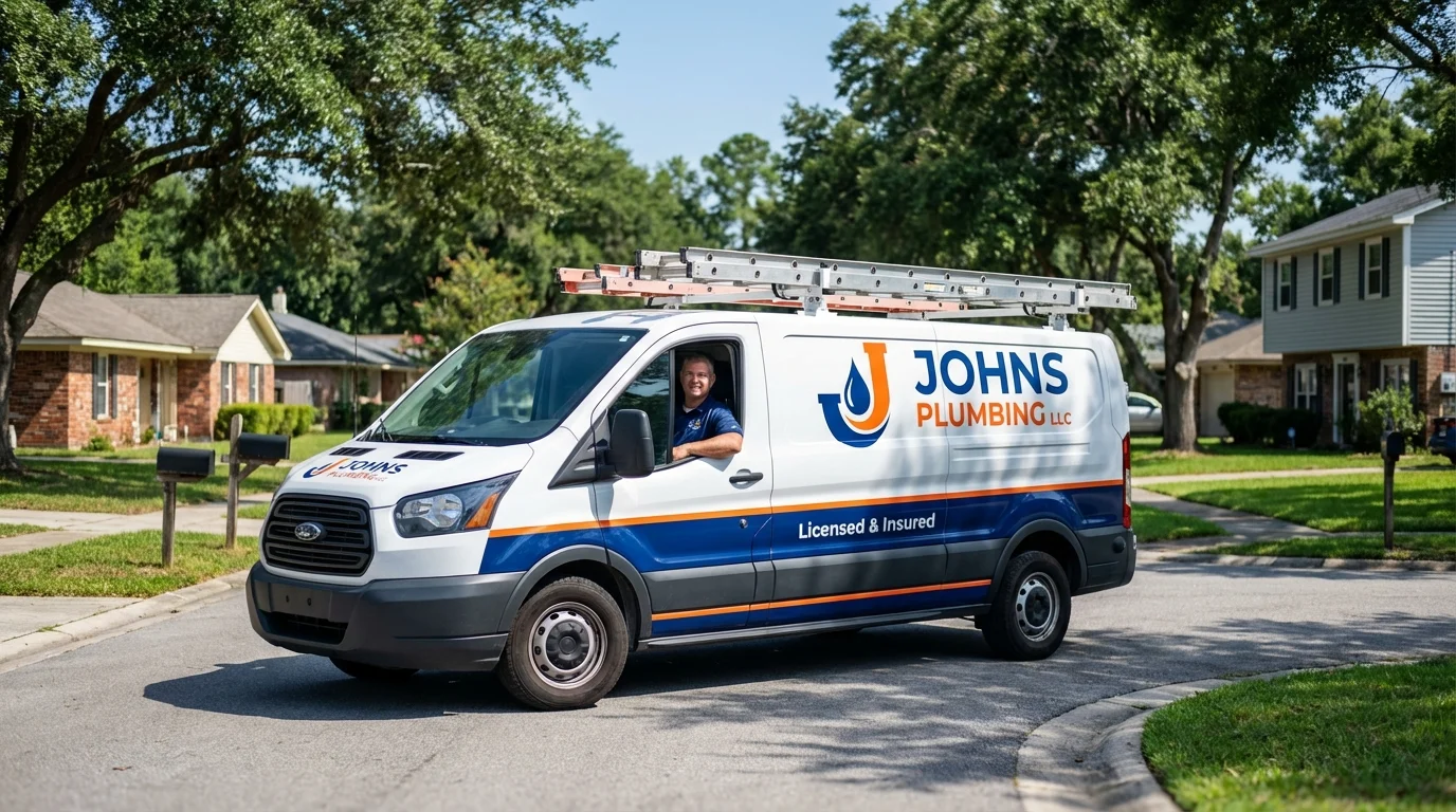 Johns Plumbing LLC service van in Henryetta, OK