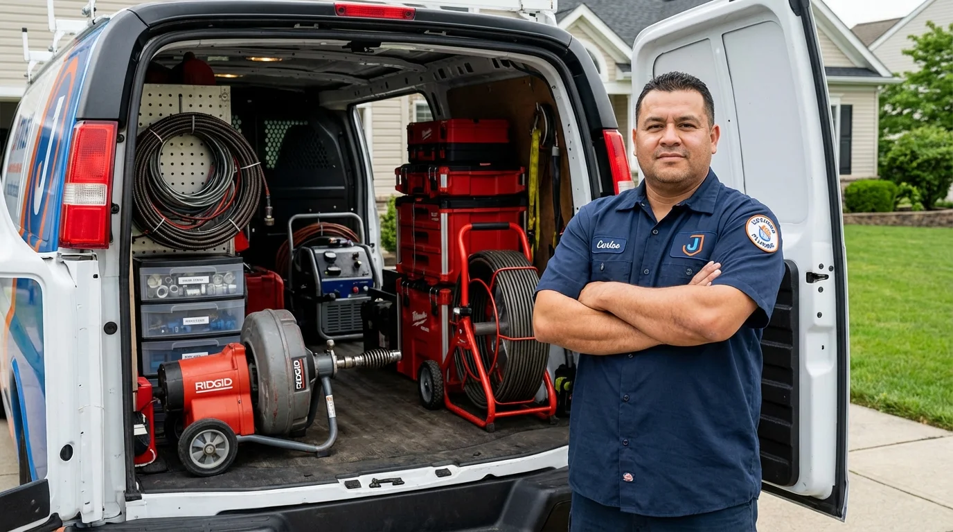 Professional drain cleaning equipment and Johns Plumbing LLC plumber in Henryetta