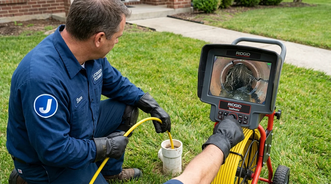 Sewer camera inspection being performed by Johns Plumbing LLC in Henryetta
